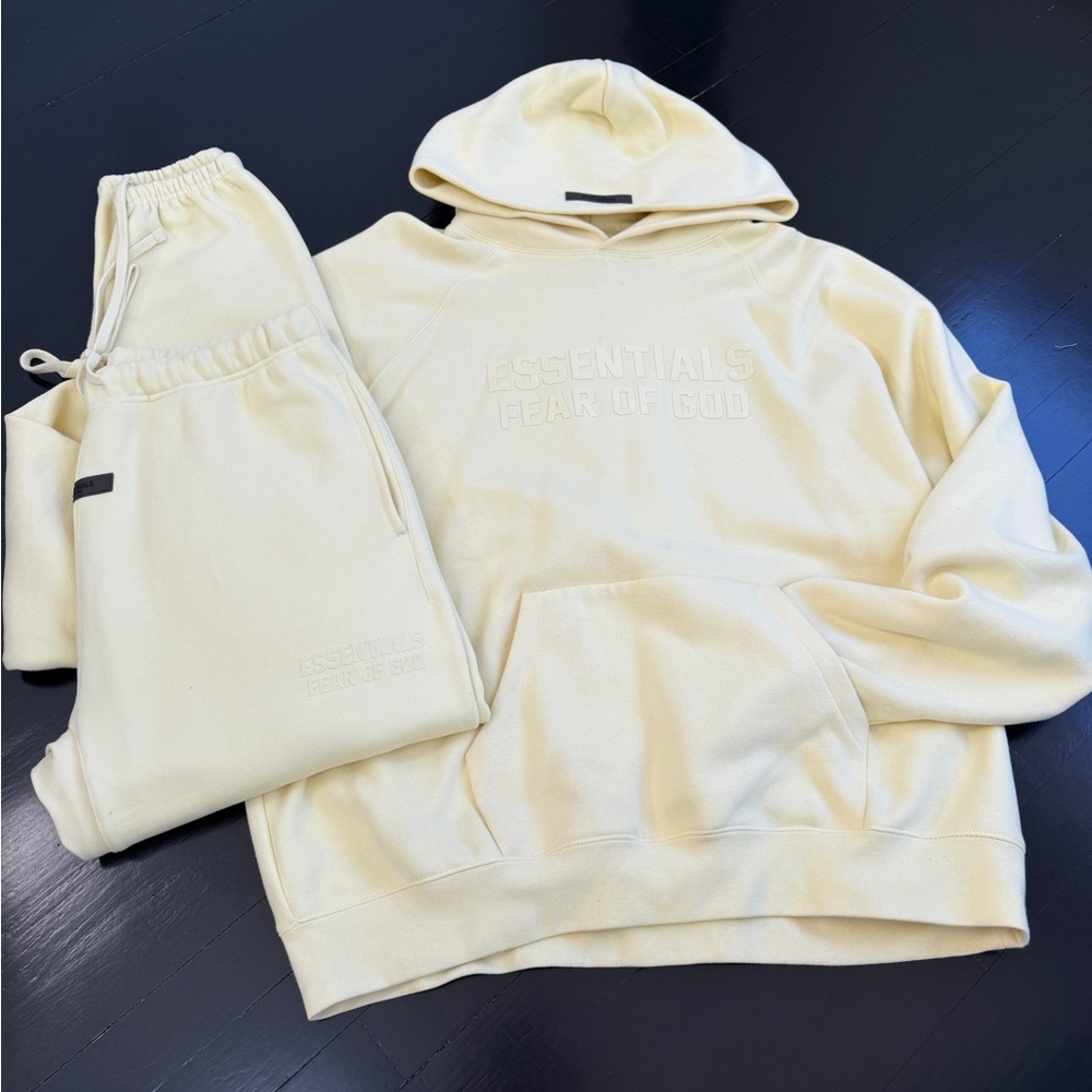 Essentials Pale Yellow Hoodie & Joggers Set